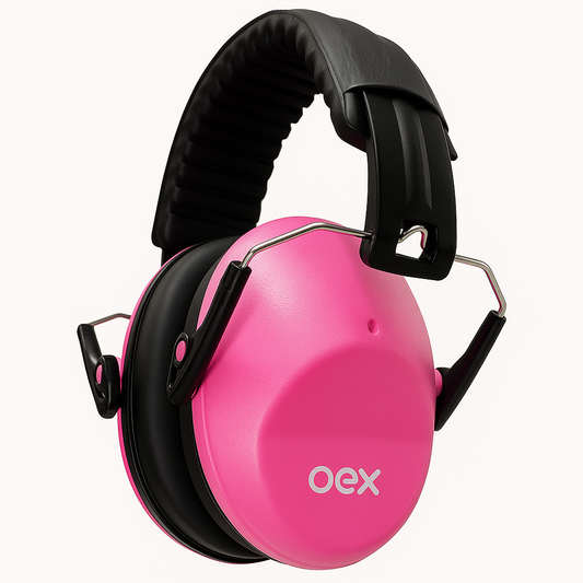 Fone Rosa Abafador Ruído Infantil Protetor Auricular Ajustável e Confortável TEA com Selos CE e ANSI
