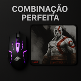 Unidade ou Kit 4 em 1 Gamer - Teclado Semi Mecanico Iluminado + mouse pad + mouse Gamer + Pad Jogos